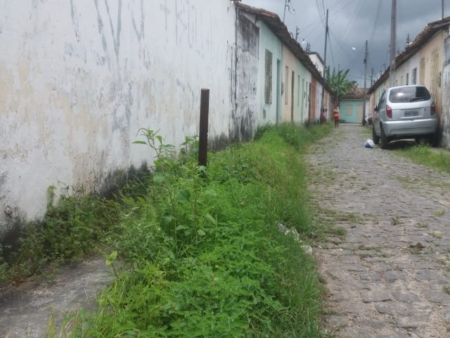 PEQUENA RUA NO BAIRRO ALAGOAS VIVE COBERTA DE MATOS