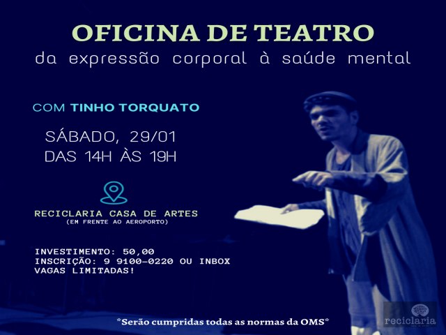 ATOR E PROFESSOR SERGIPANO OFERTA OFICINA DE TEATRO EM ARACAJU