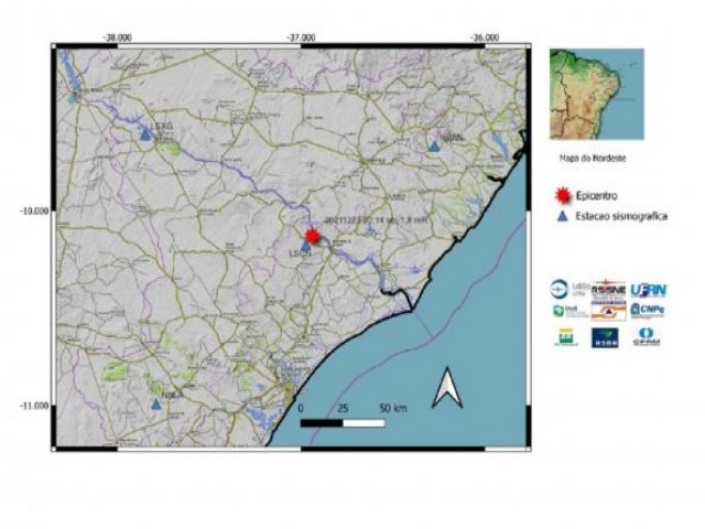 TREMOR DE TERRA  REGISTRADO EM CANHOBA E AMPARO DO SO FRANCISCO