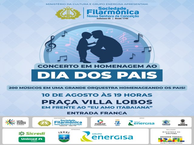 FILARMNICA DE ITABAIANA REALIZA CONCERTO COMEMORATIVO DO DIA DOS PAIS