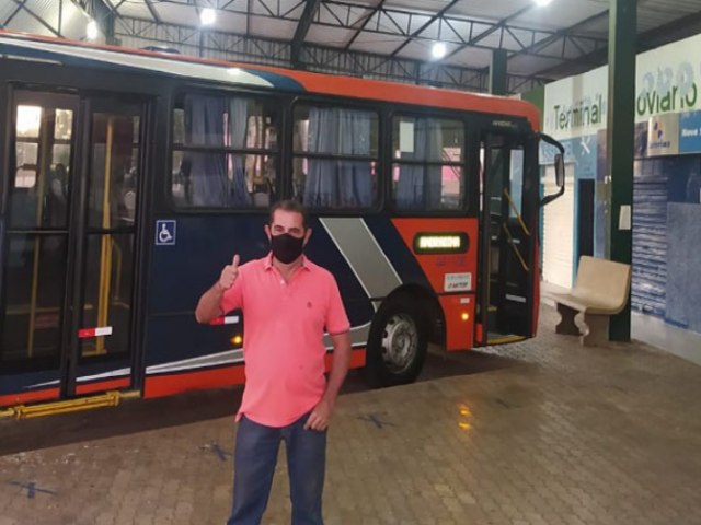 Vereador Júnior Betarello comemora retorno da linha de ônibus Nova Independência - Andradina