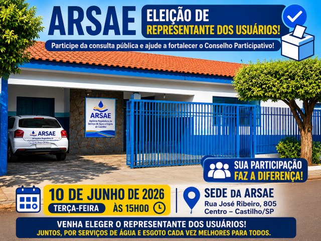 ARSAE convoca usu�rios para escolha de representante em conselho participativo