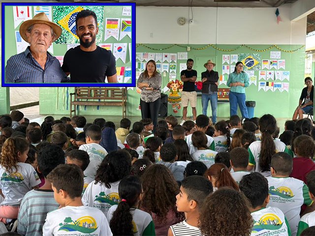 Danielzinho do SPFC visita escola de Nova Independ�ncia e inspira alunos com exemplo de disciplina e supera��o