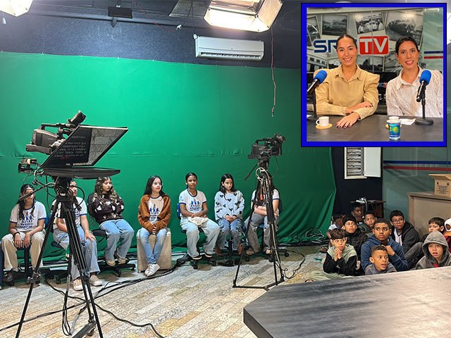 Projeto de comunica��o leva alunos da escola Armel Miranda � TV andradinense