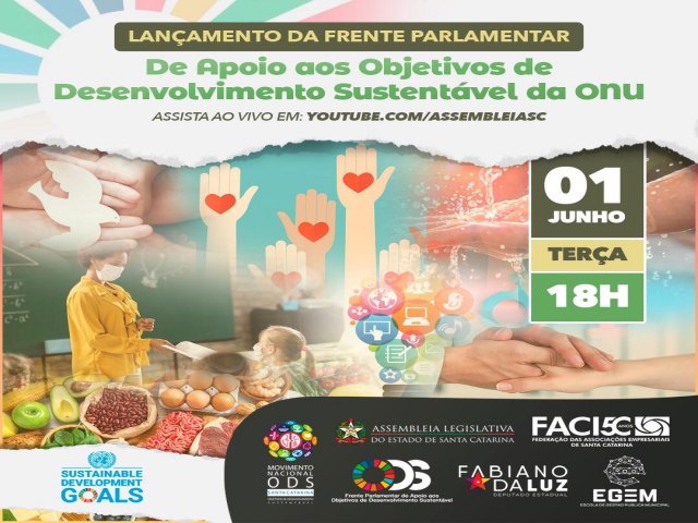 Frente Parlamentar ODS será lançada hoje na Alesc Frente Parlamentar ODS será lançada hoje na Alesc