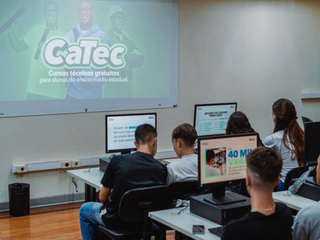 Matrculas para cursos tcnicos do programa CaTec abrem nesta quarta-feira, 21,