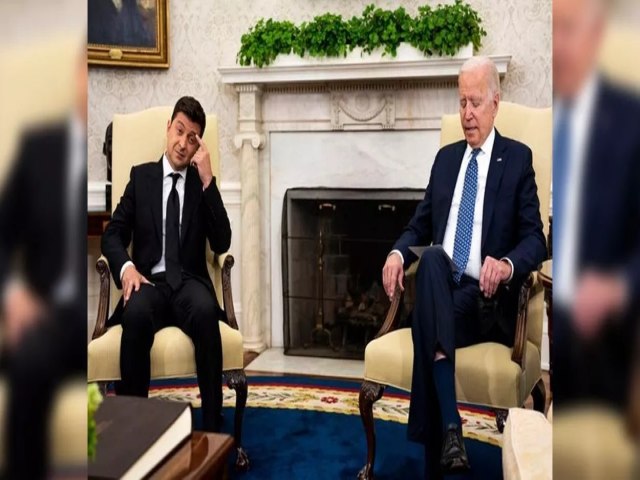 Biden e Zelensky mostram unidade em reunio na Casa Branca, nos EUA