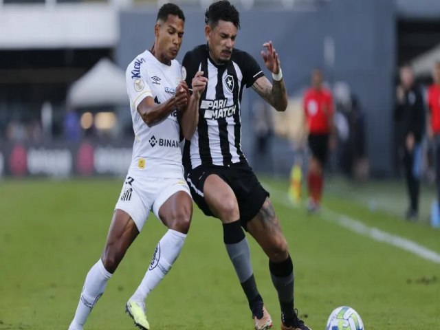 Santos abre 2 a 0, mas Botafogo empata na reta final e abre 11 pontos na liderana