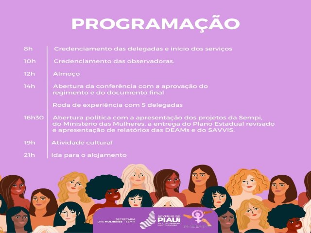 5 Conferncia Estadual de Polticas para Mulheres ocorre no dia 13 em Teresina