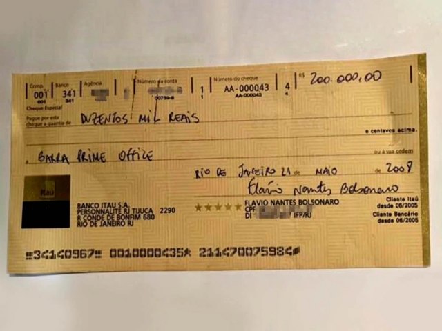 O cheque fantasma que Flvio Bolsonaro usou em negcio suspeito no Rio