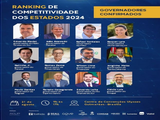 Governador do Piau participa do lanamento do Ranking de Competitividade dos Estados e Municpios, em Braslia