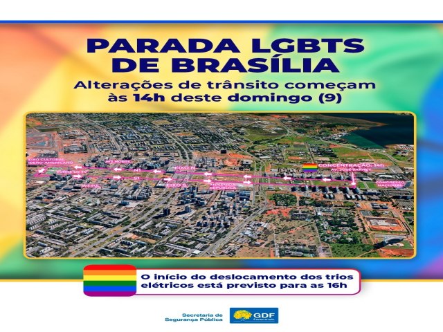 24 Parada do Orgulho LGBTQIA+ modifica trnsito na Esplanada no domingo