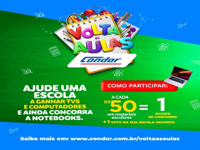 Volta s Aulas Condor premia clientes e escolas pblicas