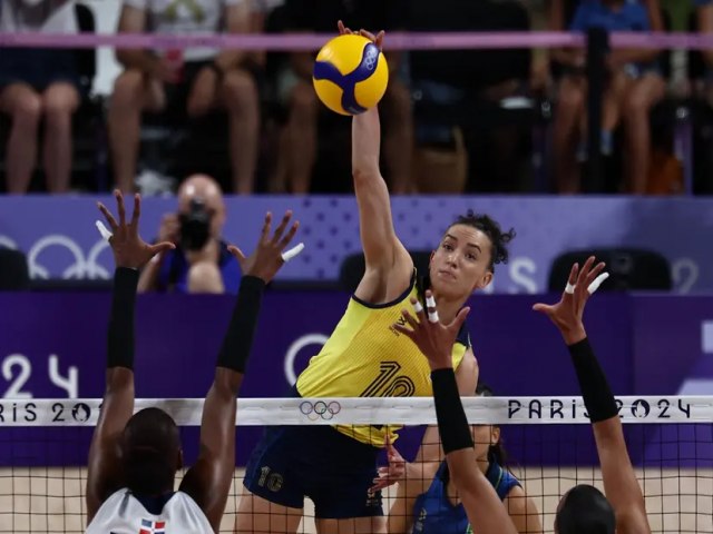 Brasil vence a Repblica Dominicana e avana para a semifinal do vlei feminino em Paris 2024