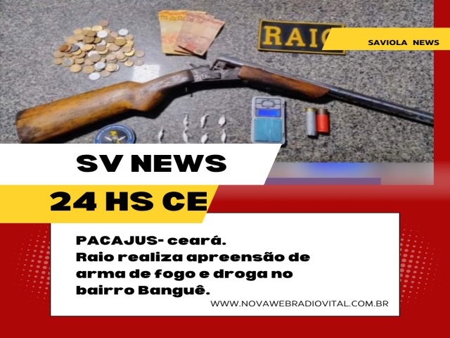 Raio realiza apreenso de arma de fogo e droga no bairro Bangu