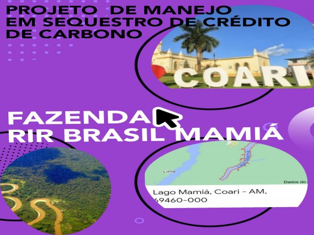 FAZENDA RIR  BRASIL MAMIA EM COARI AMAZONAS PROJETO PILOTO EM SEQUESTRO DE CREDITO CARBONO 