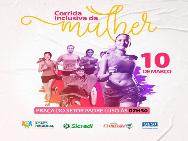 1 Corrida Inclusiva da Mulher ocorre no prximo domingo em Porto Nacional