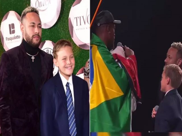 Filho de Neymar chama ateno ao traduzir falas de astro da NBA em leilo