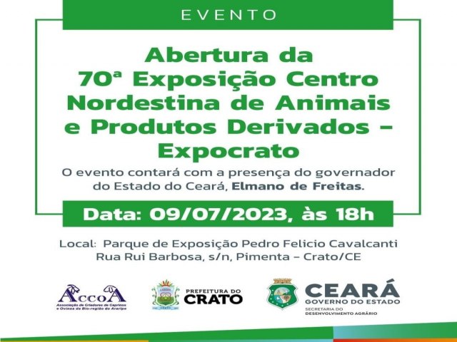 Governador Elmano de Freitas abre oficialmente a Expocrato 2023 neste domingo (9)