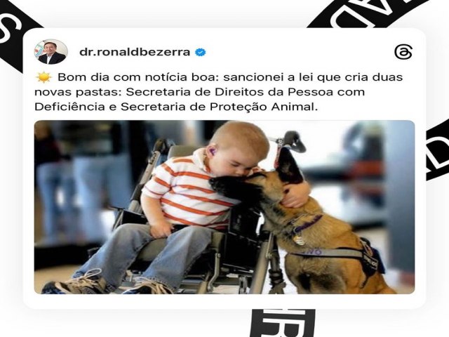 Prefeito anuncia a criao de Secretrias destinadas as pessoas com deficincia e tambm em  defesa dos animais, em Iguatu