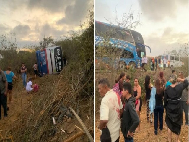 Jovem morre e 20 romeiros ficam feridos aps nibus tombar a caminho do Cear