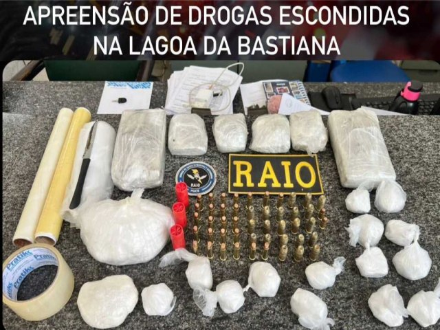 Apreenso de drogas e munies na Lagoa da Bastiana, no Bairro Jardim