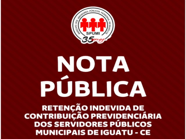 Nota Pblica: Sindicato dos Servidores Pblicos de Iguatu 