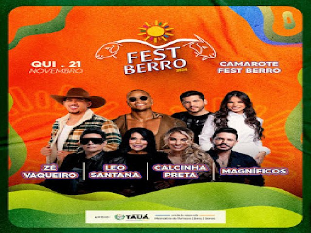 Tau Realiza Fest Berro no Parque Pedro Alexandrino Feitosa de 18 a 24 de Novembro