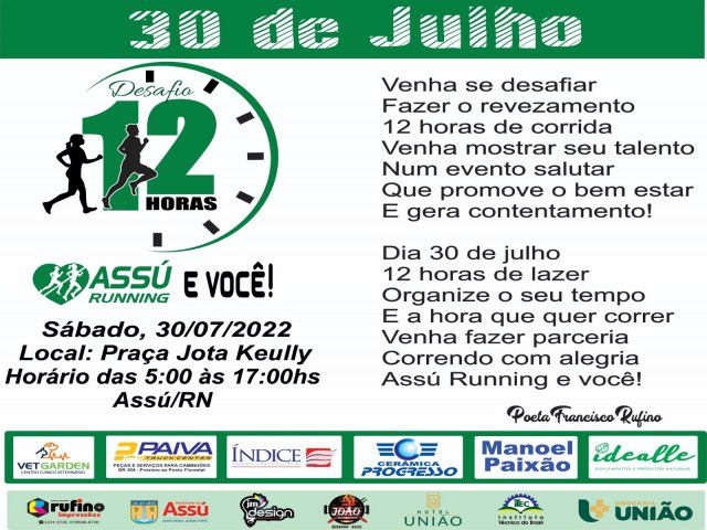 Corrida e Ciclismo: Desafio 12 Horas acontece dia 30 de julho na Praa Jota Keully