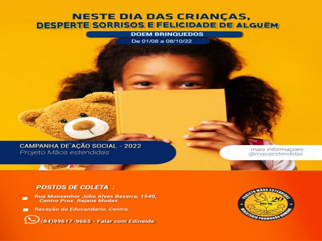 Projeto Mos Estendidas comea campanha que arrecada brinquedos para crianas carentes em Ass