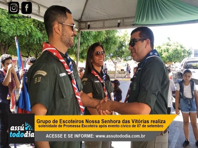 Grupo de Escoteiros Nossa Senhora das Vitrias realiza solenidade de Promessa Escoteira aps evento cvico de 07 de setembro