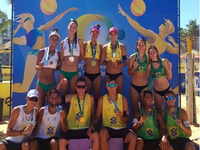 Potiguares festejam ouro na terceira etapa do Circuito Brasileiro de vlei de praia sub-21