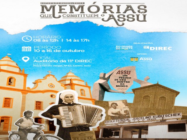 Exposio museolgica Memrias que constituem o Ass ocorrer de 10 a 16 de outubro no auditrio da Direc 