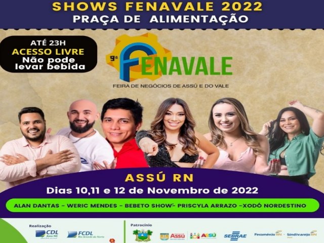 Praa de Alimentao com Shows de Artistas Locais ser uma novidade na Fenavale 2022 