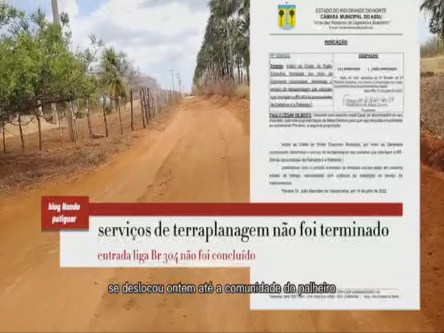 Morador do Palheiro reclama de obra no concludo pela Secretaria de Servios Pblicos 