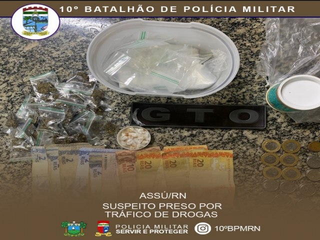 Suspeito de trfico de drogas  preso pelo GTO no bairro Dom Elizeu 