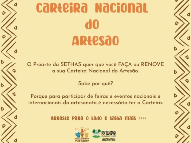 Proarte faz campanha para a Carteira Nacional do Arteso no RN