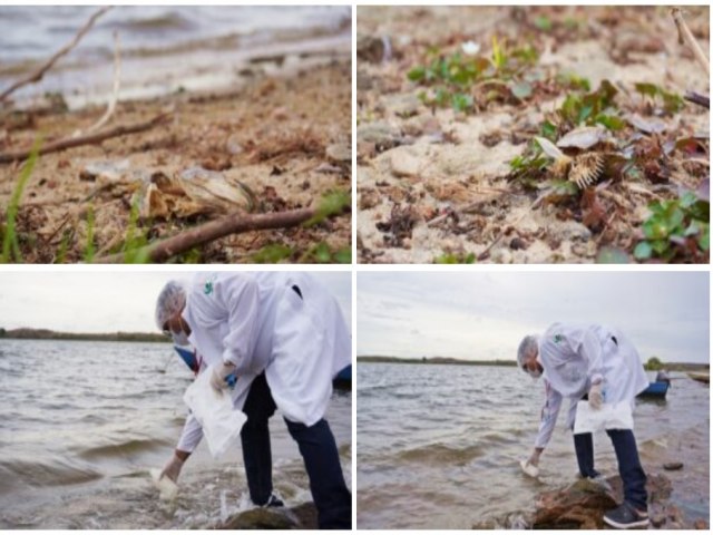 Vigilncia Sanitria visita Aude Patax e coleta gua para anlise