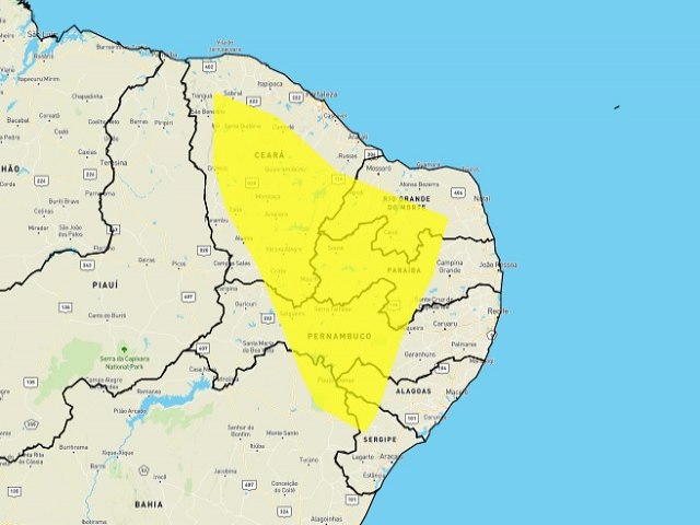 Inmet publica aviso de baixa umidade para Ass e outras 83 cidades do interior do RN 