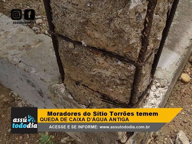 Secretria de obras se pronuncia sobre risco de queda da caixa dgua do Stio Torres 