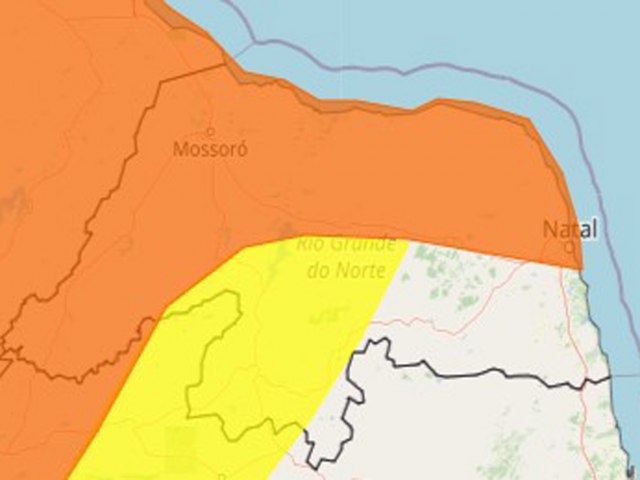 Inmet alerta para fortes chuvas em Ass e outros 96 municpios potiguares 