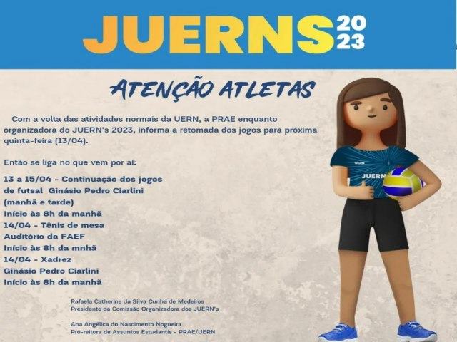 JUVERNS 2023 retornam dia 13 de abril 