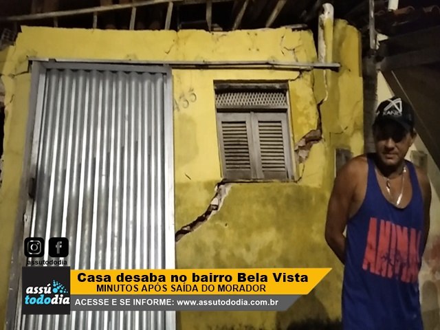 S deu tempo eu sair, diz morador da casa que desabou nesta tera-feira em Ass 