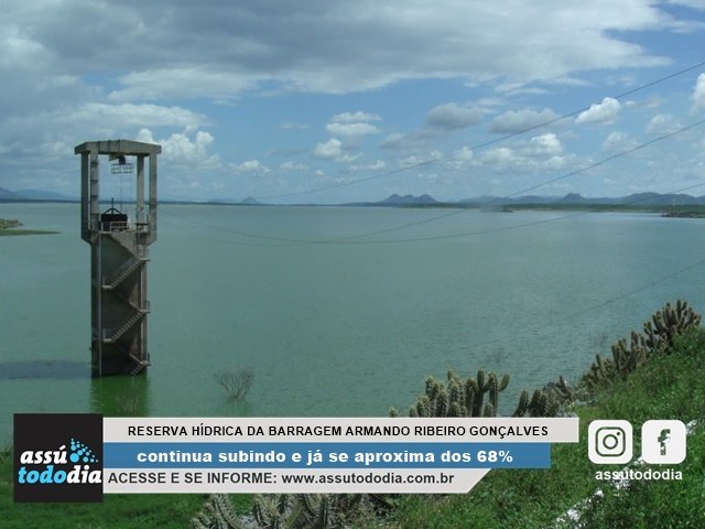 Reserva hdrica da Barragem Armando Ribeiro se aproxima dos 68% 