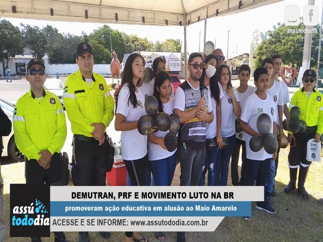 Demutran, PRF e Movimento Luto na BR promoveram ao educativa em aluso ao Maio Amarelo 