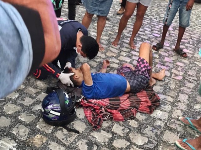 Motociclista fica ferido em acidente na rua Nova Cana 