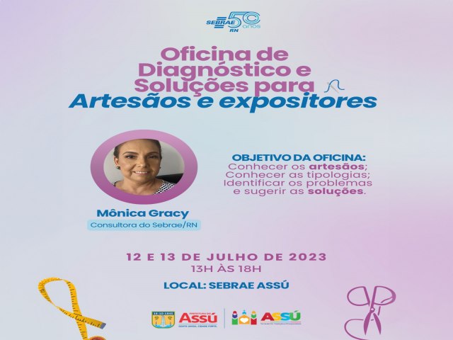 Os artesos e expositores do Ass recebero nos prximos dias 12 e 13 de julho a Oficina de Artesanato 