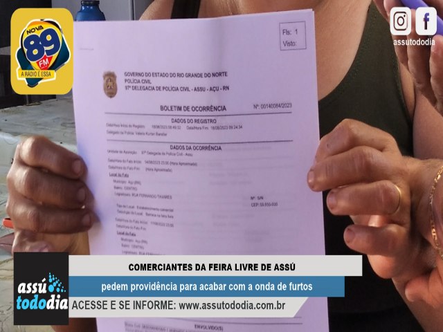 Comerciantes da Feira Livre de Ass pedem providncia para acabar com a onda de furtos 