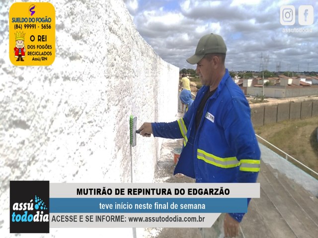 Comeou o mutiro de repintura do estdio Edgarzo 