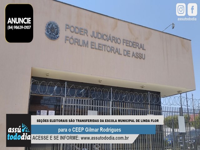 Sees eleitorais so transferidas da Escola Municipal de Linda Flor para o CEEP Gilmar Rodrigues 